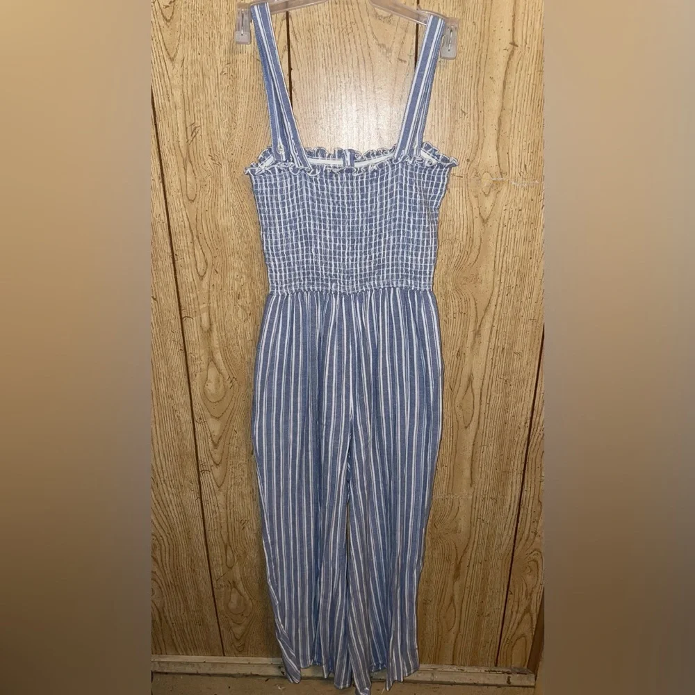 NWT Hollister Removable Straps Smocked Back Wide Leg Pocket Jumpsuit - Picture 4 of 15